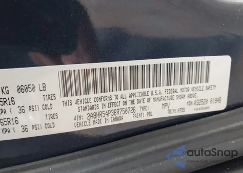 2008 Chrysler Town & Country Touring z USA, uszkodzony, nr VIN 2A8HR54P38R750726